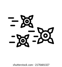 Shuriken Icon. Line Art Style Design Isolated On White Background