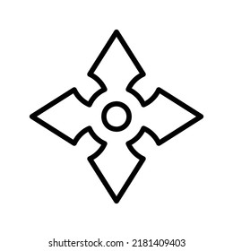 Shuriken Icon. Line Art Style Design Isolated On White Background