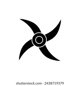 Shuriken-Symbol einfache flache Vektor-Illustration auf weißem Hintergrund..eps