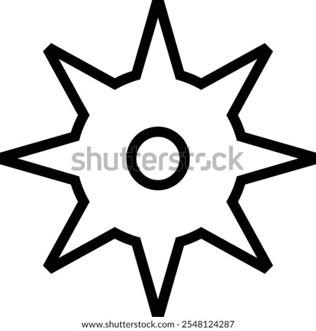 shuriken icon. Thin linear style design isolated on white background