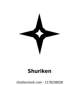 Shuriken icon vector isolated on white background, logo concept of Shuriken sign on transparent background, filled black symbol