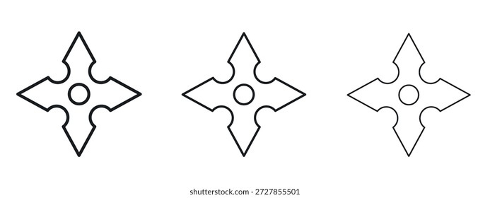Shuriken Symbol Vektor Logo Design Template. Bearbeitbare Strichgrafiken.