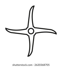 Shuriken icon vector. Ninja illustration sign. Throwing stars symbol or logo.
