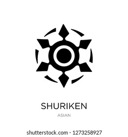 shuriken icon vector on white background, shuriken trendy filled icons from Asian collection, shuriken vector illustration