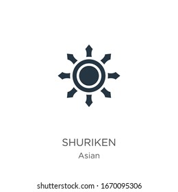 Shuriken Symbol Vektorillustration. Trendy flache Shuriken Symbol aus asiatischer Sammlung einzeln auf weißem Hintergrund. Vektorillustration-Illustration kann für Web- und Mobile-Grafikdesign, Logo, eps10 verwendet werden