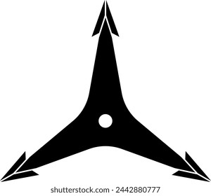 Una silueta de vector aislado de Shuriken