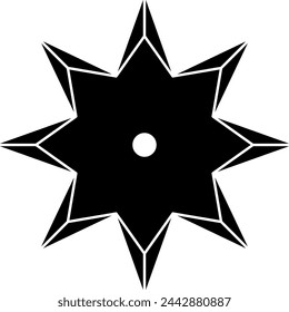A Shuriken Isolated Vector Silhouette