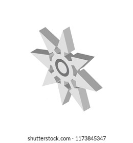 Shuriken isometric left top view 3D icon