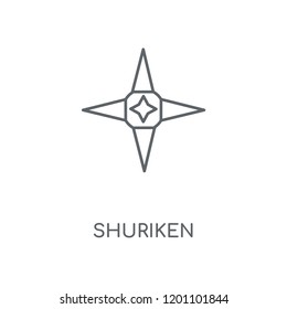 Shuriken linear icon. Shuriken concept stroke symbol design. Thin graphic elements vector illustration, outline pattern on a white background, eps 10.