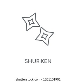 Shuriken linear icon. Shuriken concept stroke symbol design. Thin graphic elements vector illustration, outline pattern on a white background, eps 10.