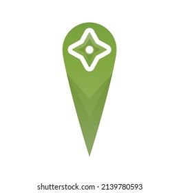 icono de la plantilla de diseño de elementos del logotipo de ubicación de shuriken