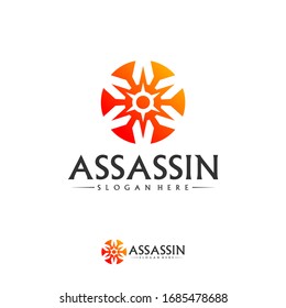 Shuriken Logo Design Vector Template, Assassin logo concept, Icon symbol