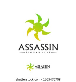Shuriken Logo Design Vector Template, Assassin logo concept, Icon symbol