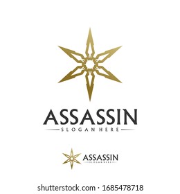 Shuriken Logo Design Vector Template, Assassin logo concept, Icon symbol