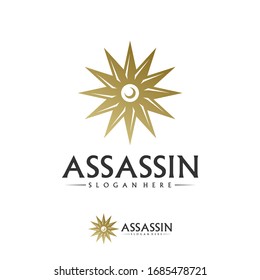Shuriken Logo Design Vector Template, Assassin logo concept, Icon symbol