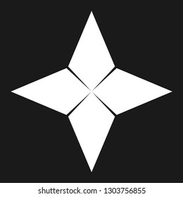 Shuriken Logo Set. Flower Icon. Black. White.