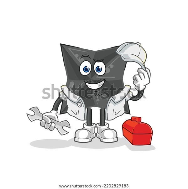 the\
shuriken mechanic cartoon. cartoon mascot\
vector