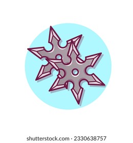 Shuriken Ninja Cartoon Vector Icon Illustration. Ninja Object Icon Concept Isolated Premium Vector. Flat Cartoon Style