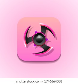 Símbolo del icono del vector con el logotipo de Ninja Shuriken