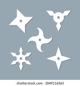 Shuriken Ninja Star Weapon Quality Vector Illustration Cut