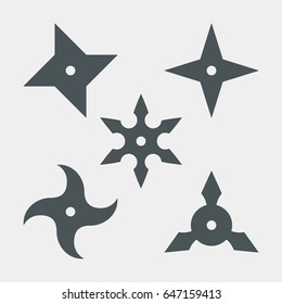 Shuriken ninja star weapon quality vector illustration cut