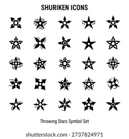 Shuriken Ninja Star Weapon Vector Set