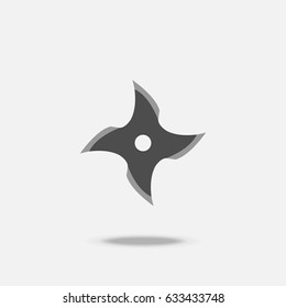 Shuriken Ninja weapon Flat design icon vector