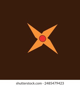 shuriken in orange and red colors