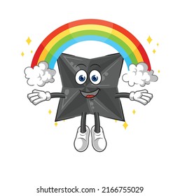 the shuriken with a rainbow. cartoon vector