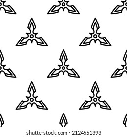 Shuriken seamless pattern vector illustration.