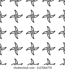 Shuriken seamless pattern vector illustration.