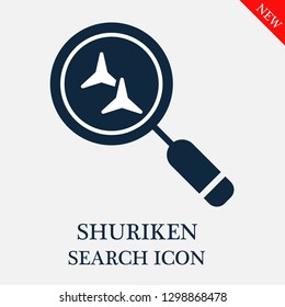 Shuriken search icon. Editable Shuriken search icon for web or mobile.