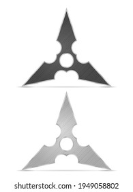 Shuriken sobre un fondo blanco. Ilustración vectorial.