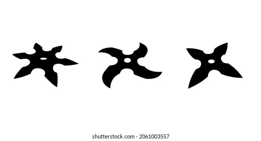 Silueta de Shuriken, herramienta de ninja vectorizada, ilustración vectorial.