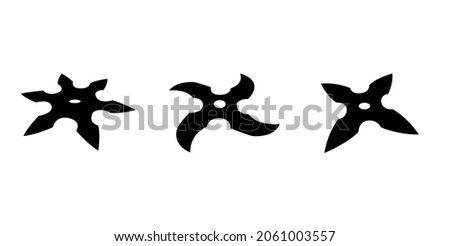 Shuriken silhouette, vectorized ninja tool, vector illustration.