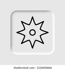 Icono simple de Shuriken. Diseño plano. Diseño de neutralismo.ai
