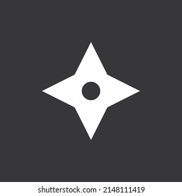 Shuriken simple icon on grey background