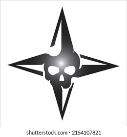 Schädelsymbol Vektorgrafik-Designvorlage für Shuriken
