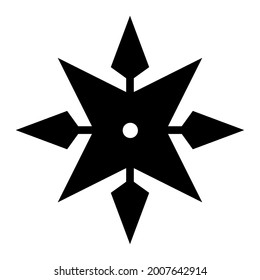 Shuriken star Black flat icon vector