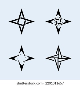 Shuriken Stars Pack Vector with kinds of shape