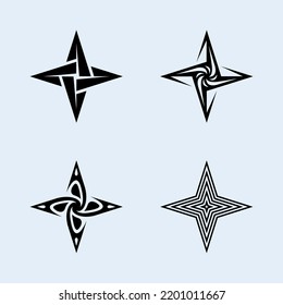 Shuriken Stars Pack Vector con formas