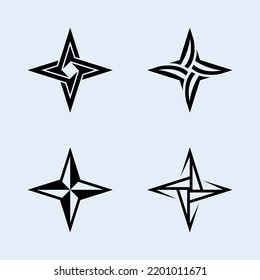 Shuriken Stars Pack Vector with kinds of shape