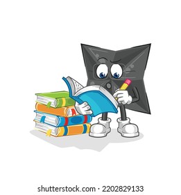 la mascota estudiantil shuriken. vector de dibujos animados