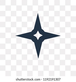 Shuriken vector icon isolated on transparent background, Shuriken transparency concept can be used web and mobile