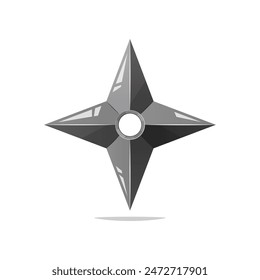 Shuriken vector isolated on white background.