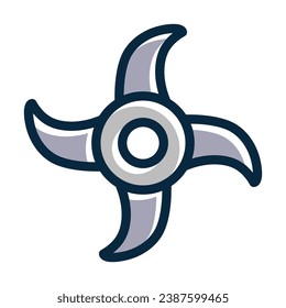 La Línea Espesa Del Vector Shuriken Llenó Iconos De Colores Oscuros Para Uso Personal Y Comercial.
