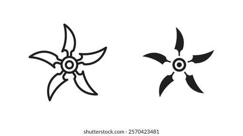 Shuriken vector web icons set