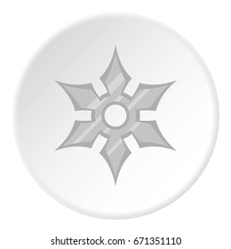 Shuriken weapon icon in flat circle isolated vector illustration for web