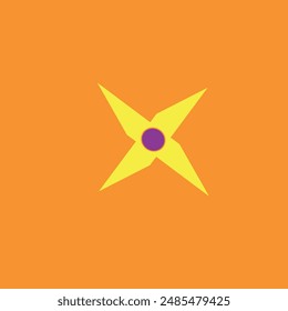 shuriken in yellow and purple colors