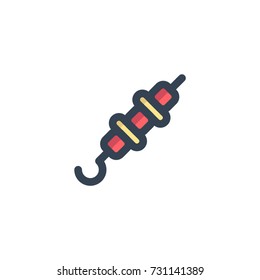 shush kebab icon vector. shush kebab filled outline style design